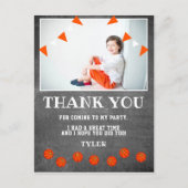 Basketball Chalkboard Geburtstag Foto Vielen Dank Postkarte (Vorderseite)