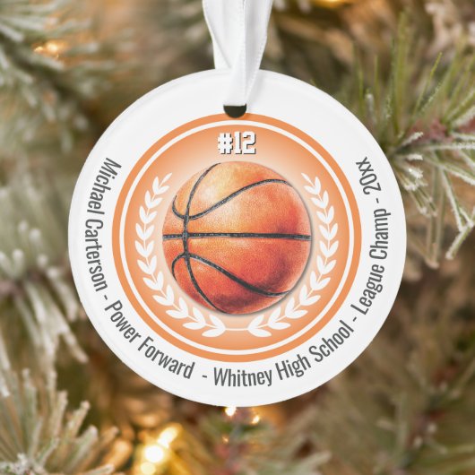 Basketball Champion Monogram Ornament (Baum)