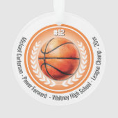 Basketball Champion Monogram Ornament (Rückseite)