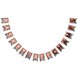 Basketball Champs Blue Bunting Banner