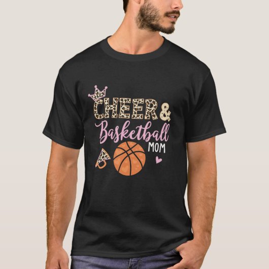 Basketball Cheer Mutter Basketball und Mama T-Shirt (Vorderseite)