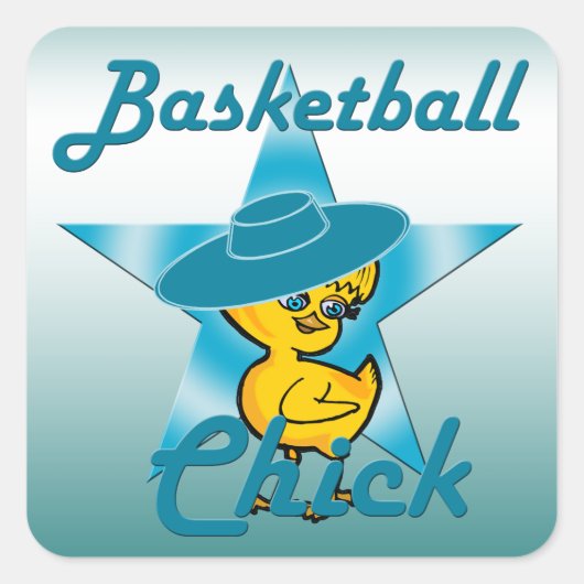 Basketball Chick #7 Quadratischer Aufkleber (Vorderseite)