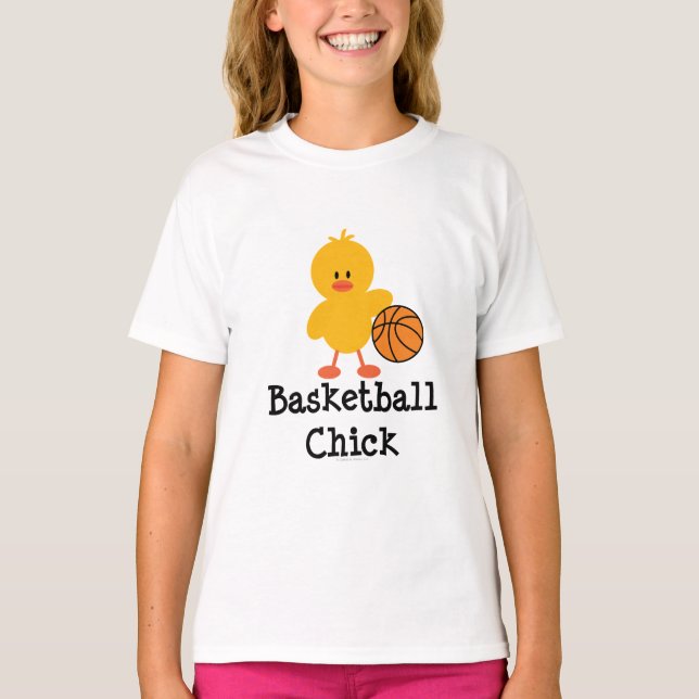 Basketball Chick Girls Ringer T Shirt (Vorderseite)