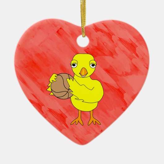 Basketball Chick Keramik Ornament (Vorne)