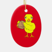 Basketball Chick Keramik Ornament (Hinten)