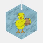 Basketball Chick Ornament Aus Glas (Rückseite)