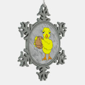 Basketball Chick Schneeflocken Zinn-Ornament (Links)