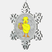 Basketball Chick Schneeflocken Zinn-Ornament (Rechts)