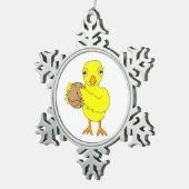 Basketball Chick Schneeflocken Zinn-Ornament (Rechts)