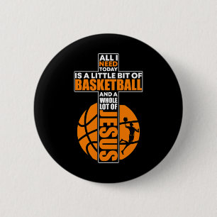 Basketball Christlich Cross Button