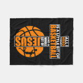 Basketball Christlich Cross Fleecedecke (Vorderseite (Horizontal))