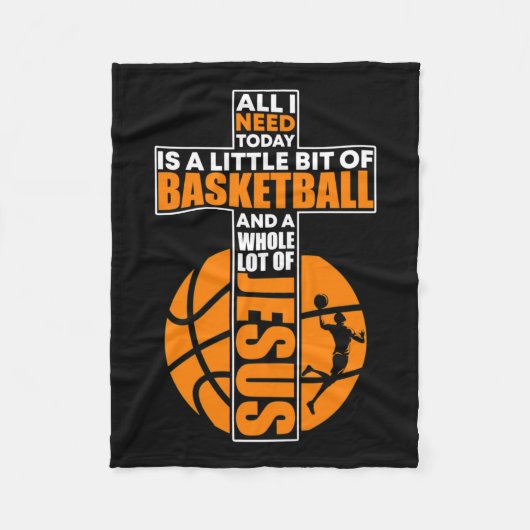 Basketball Christlich Cross Fleecedecke (Vorderseite)