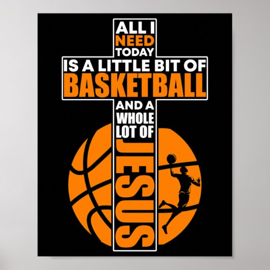 Basketball Christlich Cross Poster (Vorne)