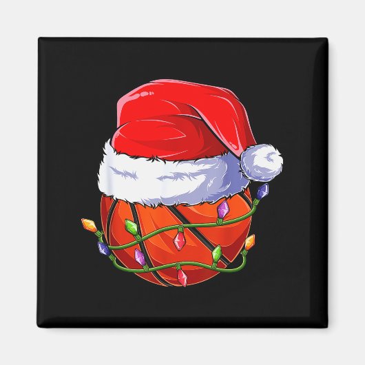 Basketball Christmas Boy Apparel, Funny Santa Srt Magnet (Vorne)
