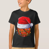 Basketball Christmas Boy Apparel, Funny Santa Srt T-Shirt (Vorderseite)
