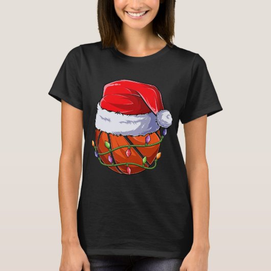 Basketball Christmas Boy Apparel, Funny Santa Srt  T-Shirt (Vorderseite)
