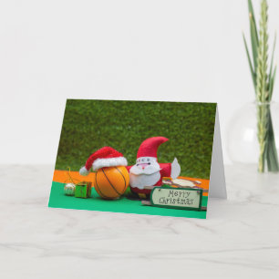 Basketball Christmas Holiday card and Santa Claus Karte