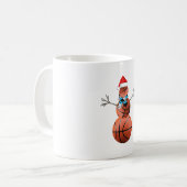 Basketball Christmas Snowman Kaffeetasse (Vorderseite Links)