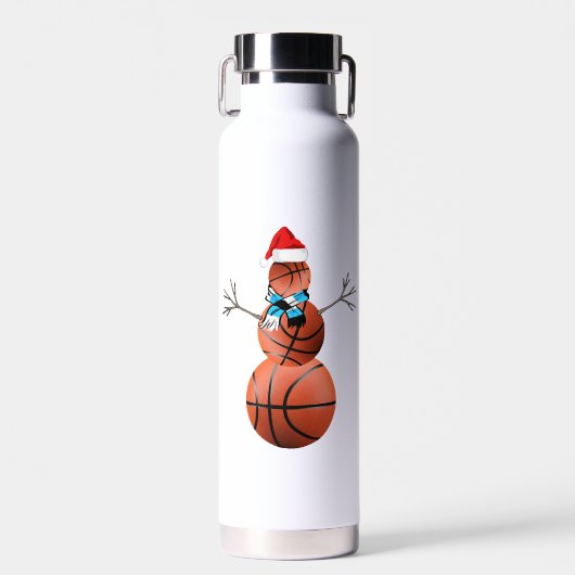 Basketball Christmas Snowman Trinkflasche (Vorne)
