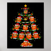 Basketball Christmas Tree Lights Srts Player Xmas Poster (Vorne)