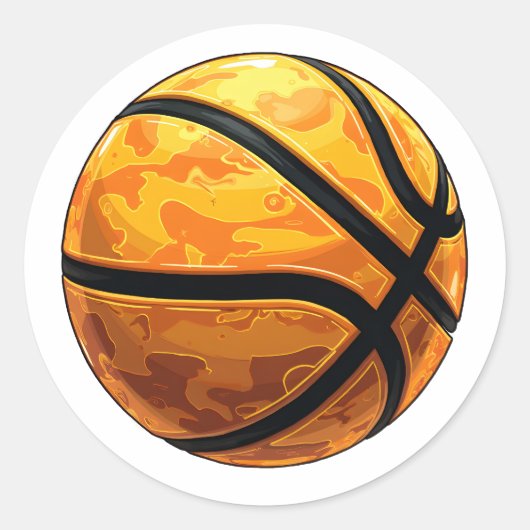 BASKETBALL CLASSIC ROUND STICKER (Vorderseite)