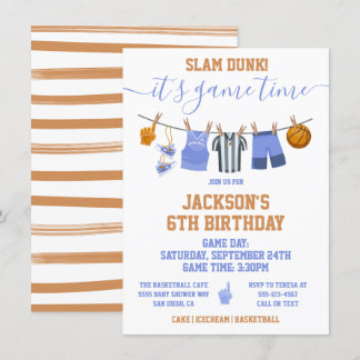 Basketball Clothesline Geburtstagsparty Einladung