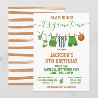 Basketball Clothesline Geburtstagsparty Einladung