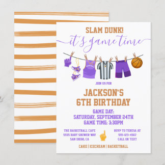 Basketball Clothesline Geburtstagsparty Einladung