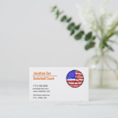 Basketball Coach Business Card Visitenkarte (Stehend Vorderseite)