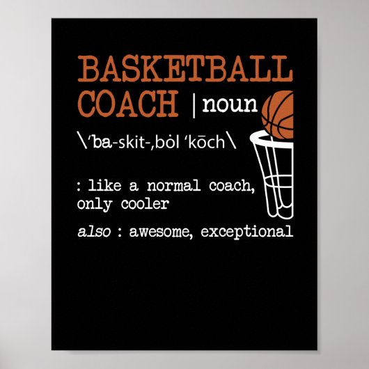 Basketball Coach Definition Bball Coach Funny Poster (Vorne)