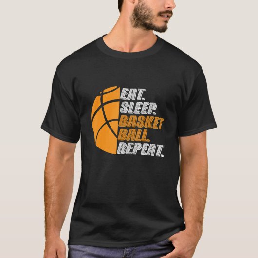 Basketball Coach Eat Sleep Basketball Repeat for M T-Shirt (Vorderseite)