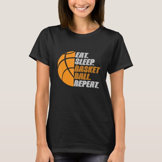 Basketball Coach Eat Sleep Basketball Repeat for M T-Shirt (Vorderseite)