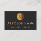 Basketball-Coach Elegante Gold Moderner Ball Visitenkarte (Vorderseite)