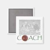 BASKETBALL Coach Foto Magnet. Magnet (Vorderseite/Rückseite)