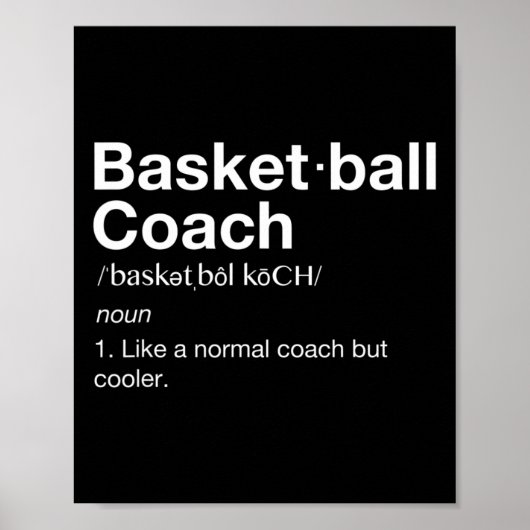 Basketball-Coach Geschenk Spaß Basketball Definiti Poster (Vorne)