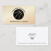 Basketball Coach Gold Business Card Visitenkarte (Vorne/Hinten)
