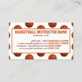 Basketball Coach Illustration for Teams and Lesson Visitenkarte (Rückseite)