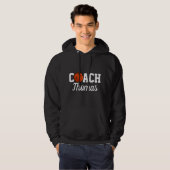 Basketball-Coach Name Ball Typografie Personalisie Hoodie (Vorne ganz)
