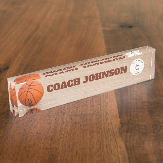 Basketball Coach Schreibtisch Name Plakette (Seite)