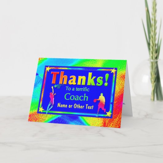 Basketball Coach Star Danke Karte (Vorderseite)