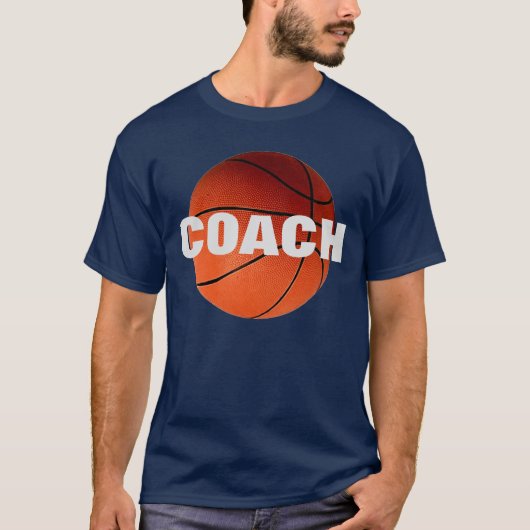 Basketball Coach T - Shirt - Navy Blue Color (Vorderseite)