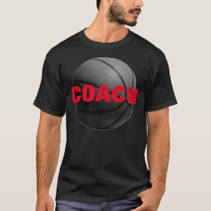 Basketball Coach T - Shirt - Schwarz - Rote T-Shir
