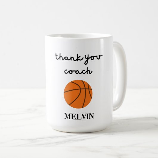 Basketball Coach Tasse, Sportgeschenk, Danke, Gesc Kaffeetasse (VorderseiteRechts)