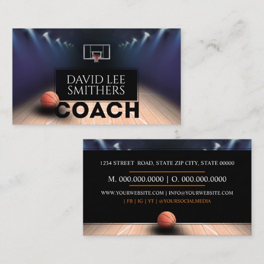 Basketball Coach Visitenkarte (Vorne/Hinten)