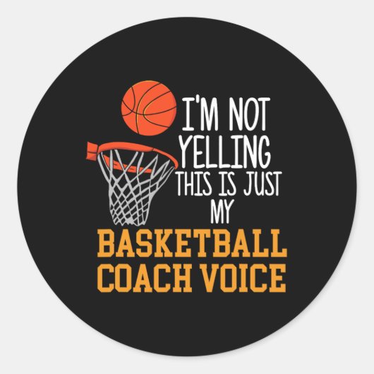 Basketball Coach Voice Runder Aufkleber (Vorderseite)