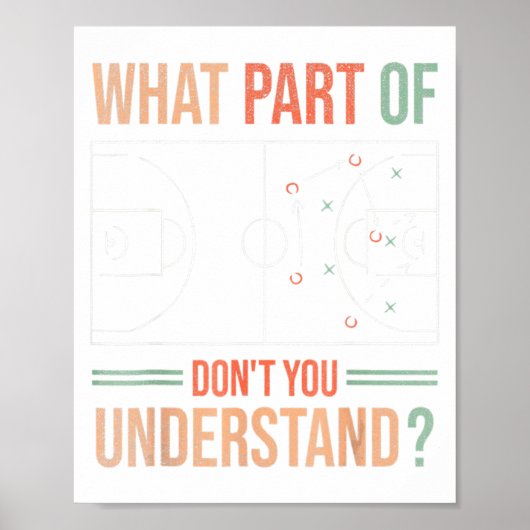Basketball Coach What Part Of Dont You Understand Poster (Vorne)