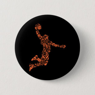 Basketball Collage Button