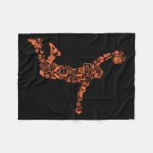 Basketball Collage Fleecedecke (Vorderseite (Horizontal))