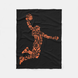 Basketball Collage Fleecedecke