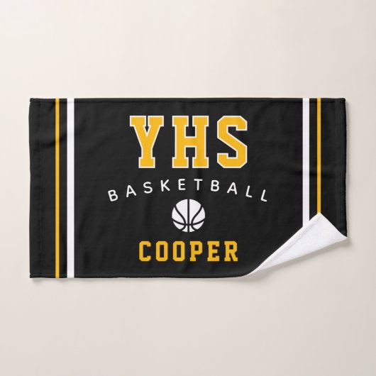 Basketball-Con, Benutzerdefinierter Name & Schule, Handtuch (Handtuch)